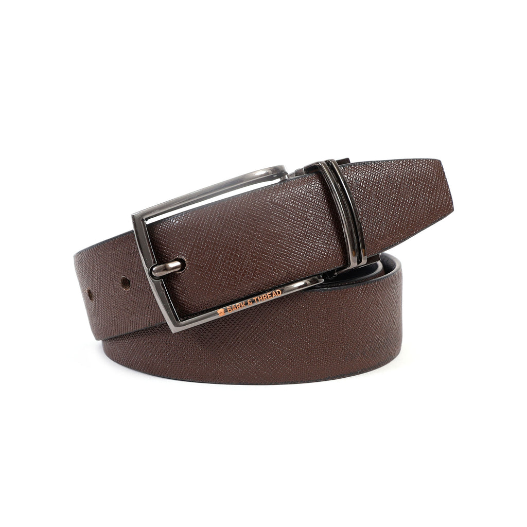 Premium Reversible Leather Belt with Silver Buckle – 2-in-1 Style for Every Occasion