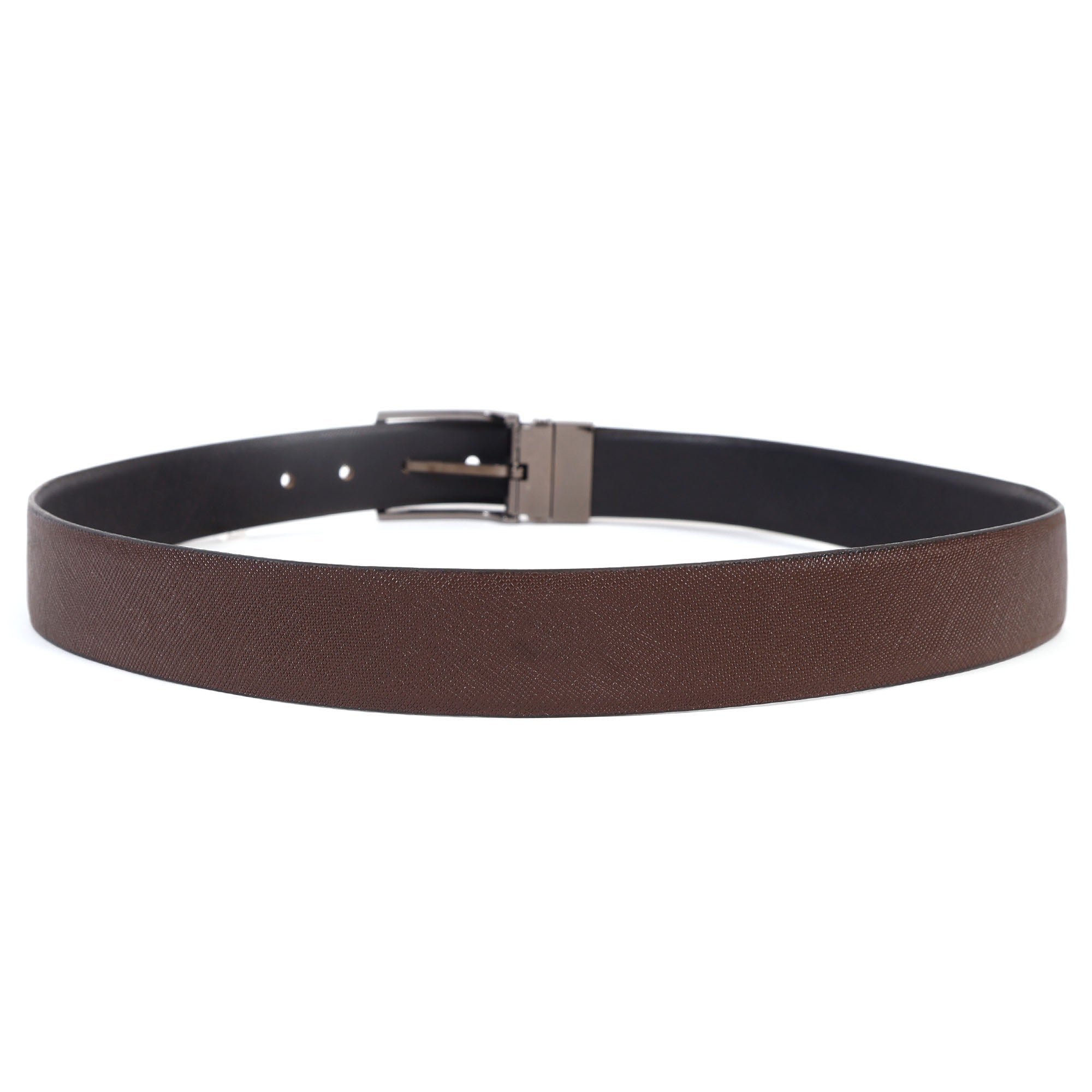 Premium Reversible Leather Belt with Silver Buckle – 2-in-1 Style for Every Occasion