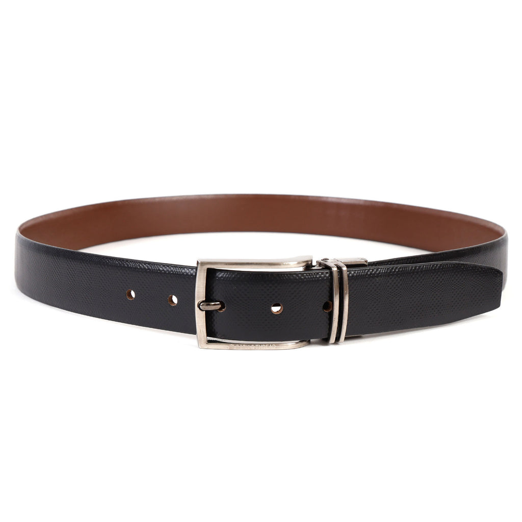 Premium Reversible Leather Belt with Silver Buckle – 2-in-1 Style for Every Occasion