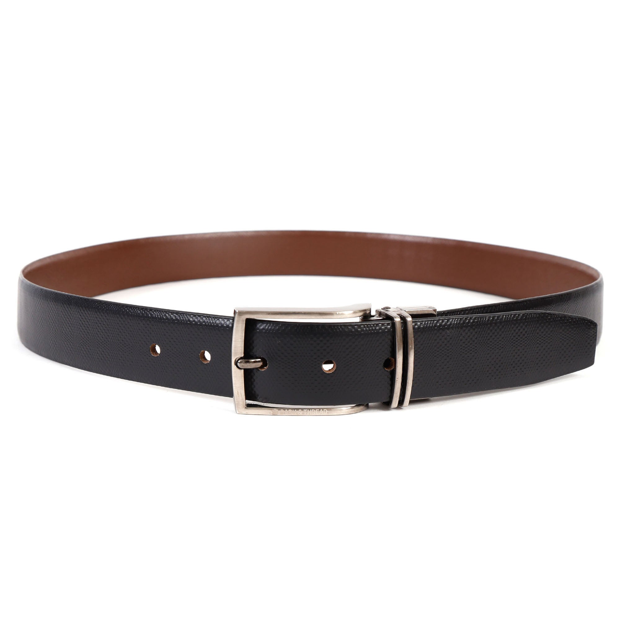 Premium Reversible Leather Belt with Silver Buckle – 2-in-1 Style for Every Occasion