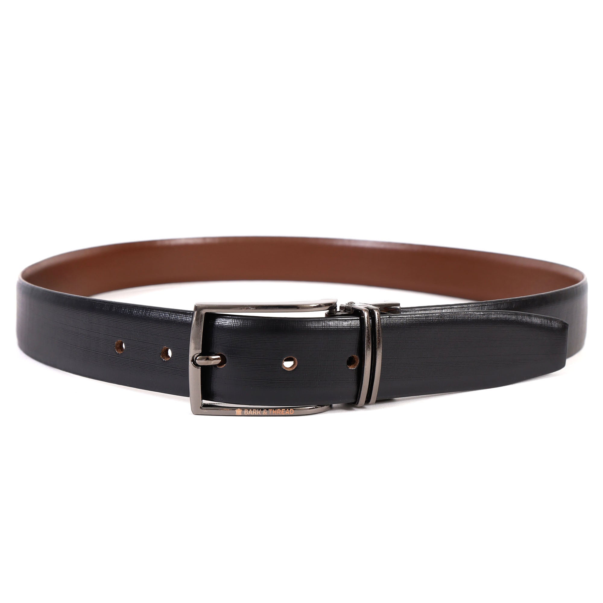 Reversible Genuine Leather Belt for Men with Silver Buckle | 2-in-1 Formal & Casual Belt
