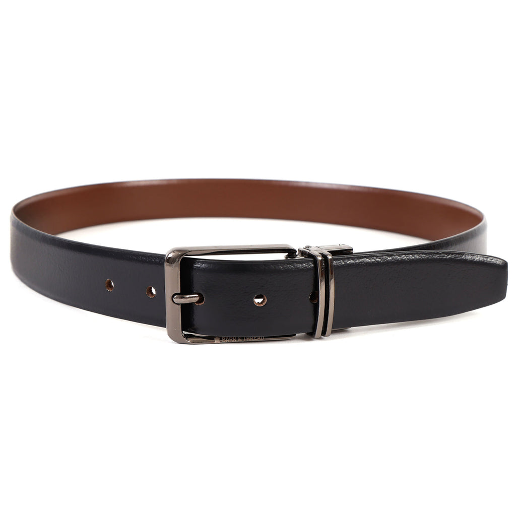 Premium Reversible Genuine Leather Belt for Men with Silver Buckle | Dual Color 2-in-1 Formal & Casual Wear
