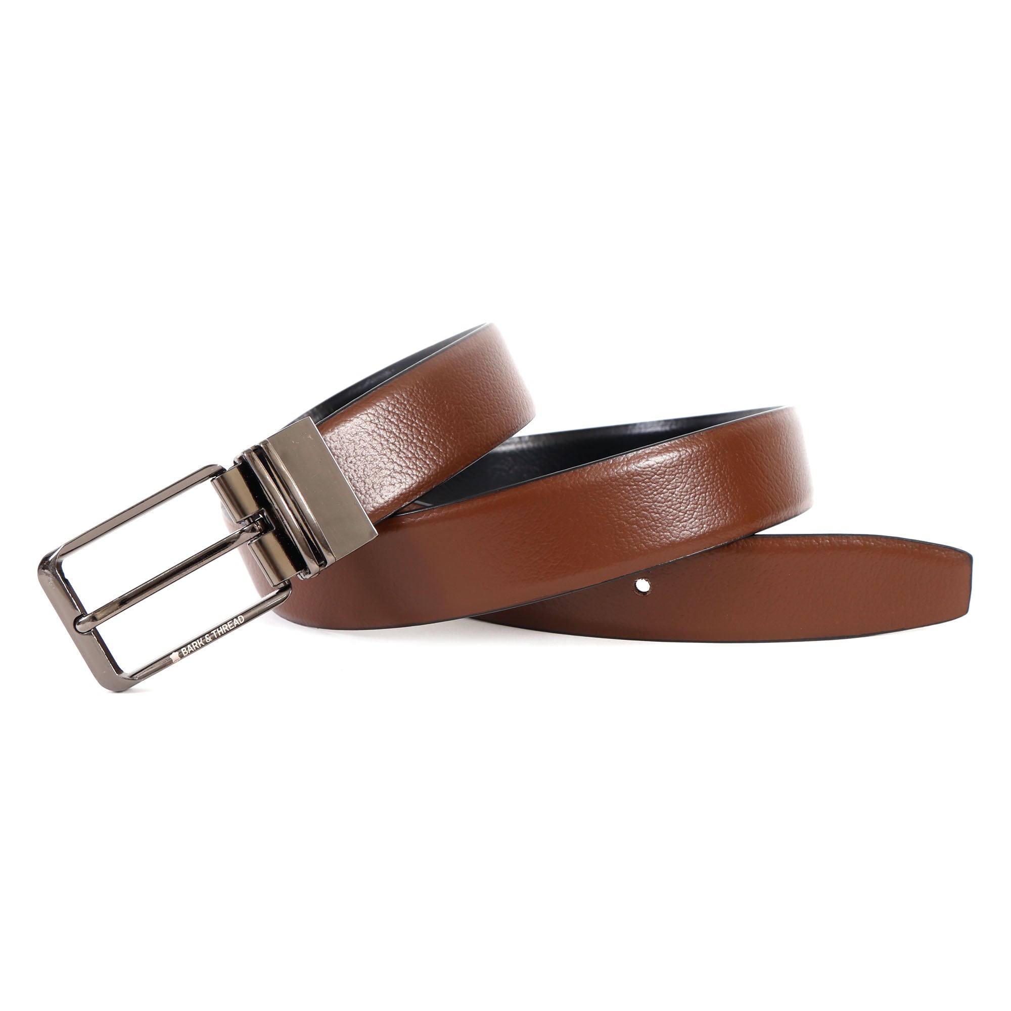 Premium Reversible Genuine Leather Belt for Men with Silver Buckle | Dual Color 2-in-1 Formal & Casual Wear