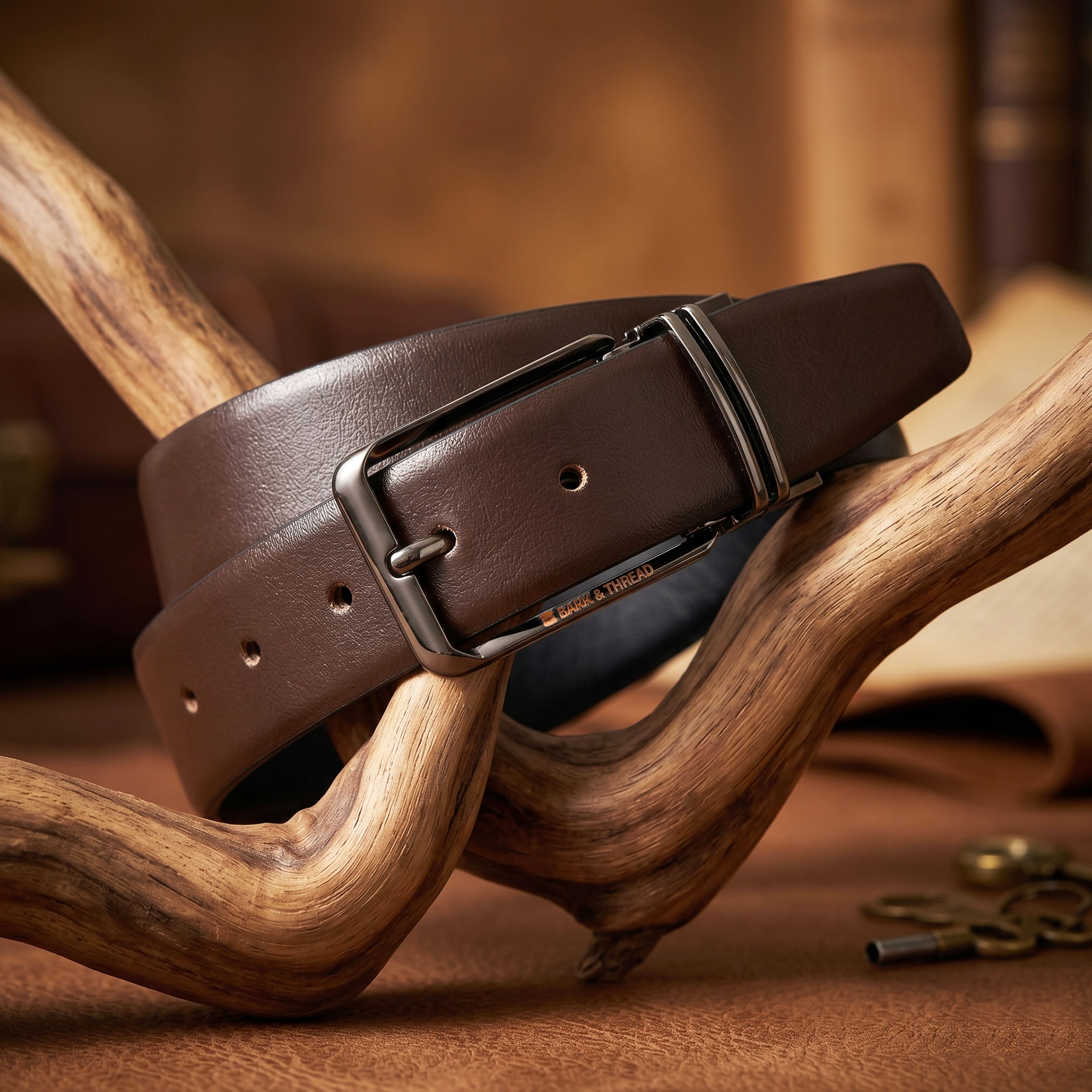 Reversible Genuine Leather Belt for Men with Silver Buckle | 2-in-1 Dual Color Formal & Casual Belt