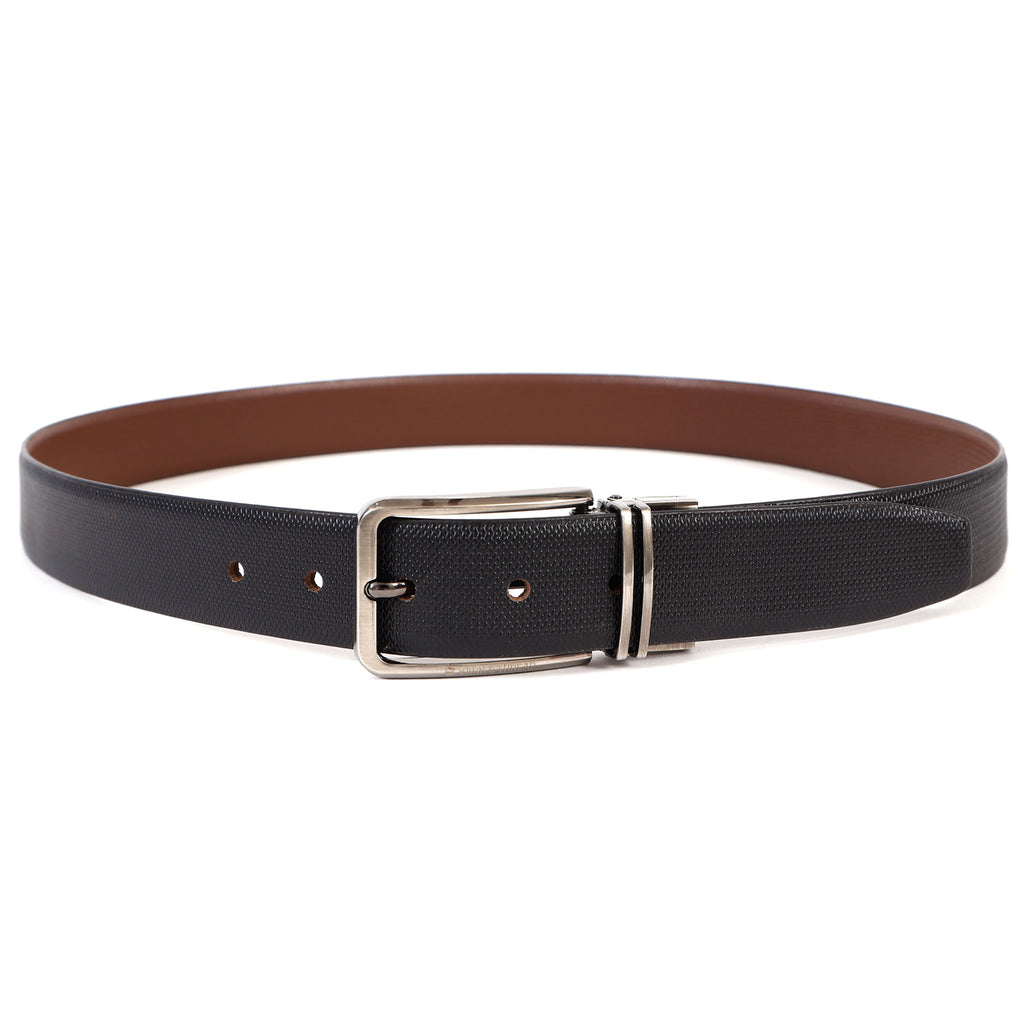 Reversible Genuine Leather Belt for Men with Silver Buckle – Precision Crafted for Modern Elegance