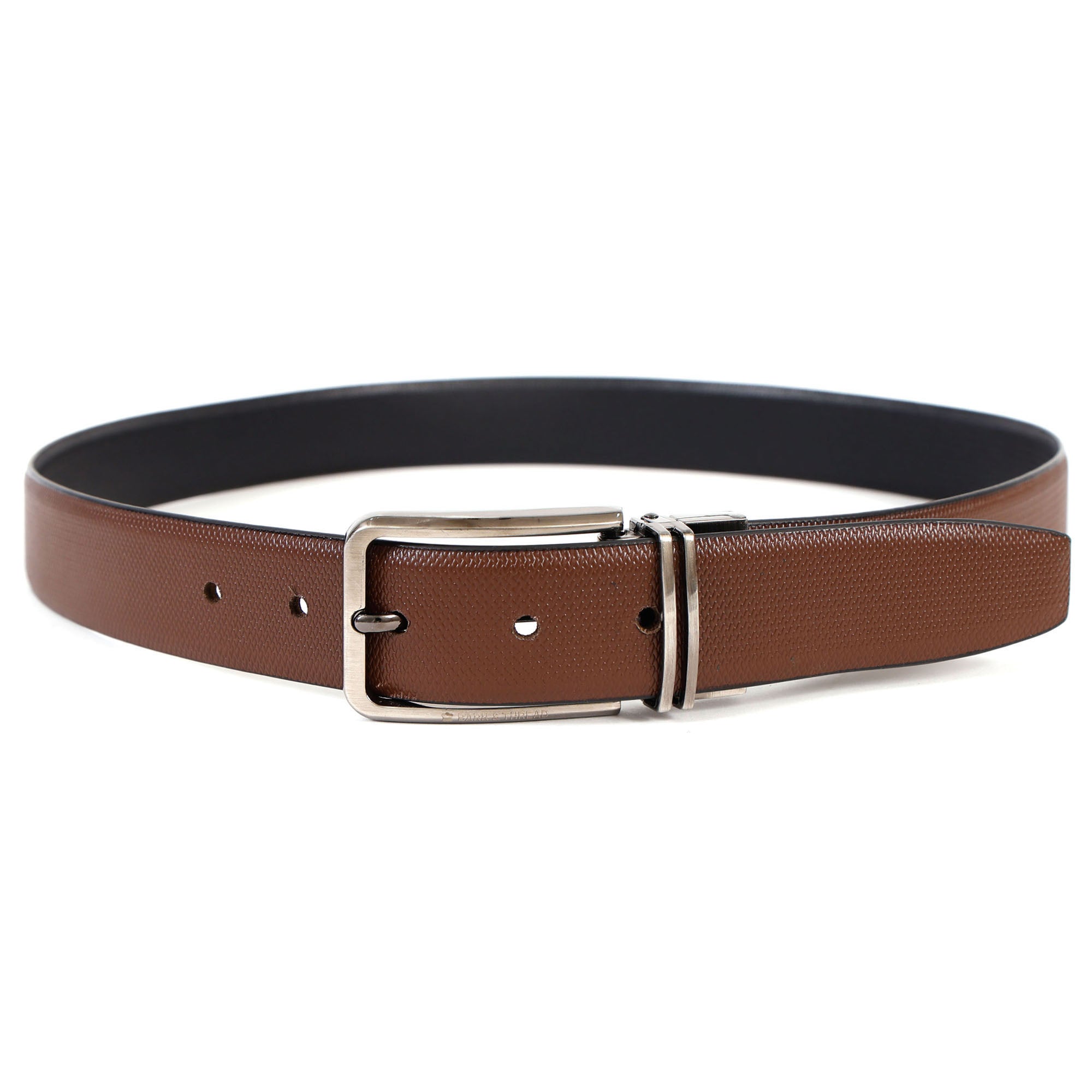 Reversible Genuine Leather Belt for Men with Silver Buckle – Precision Crafted for Modern Elegance