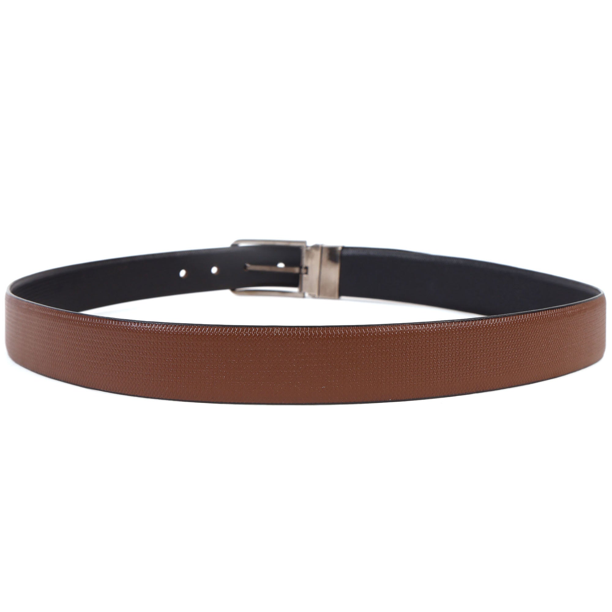 Reversible Genuine Leather Belt for Men with Silver Buckle – Precision Crafted for Modern Elegance