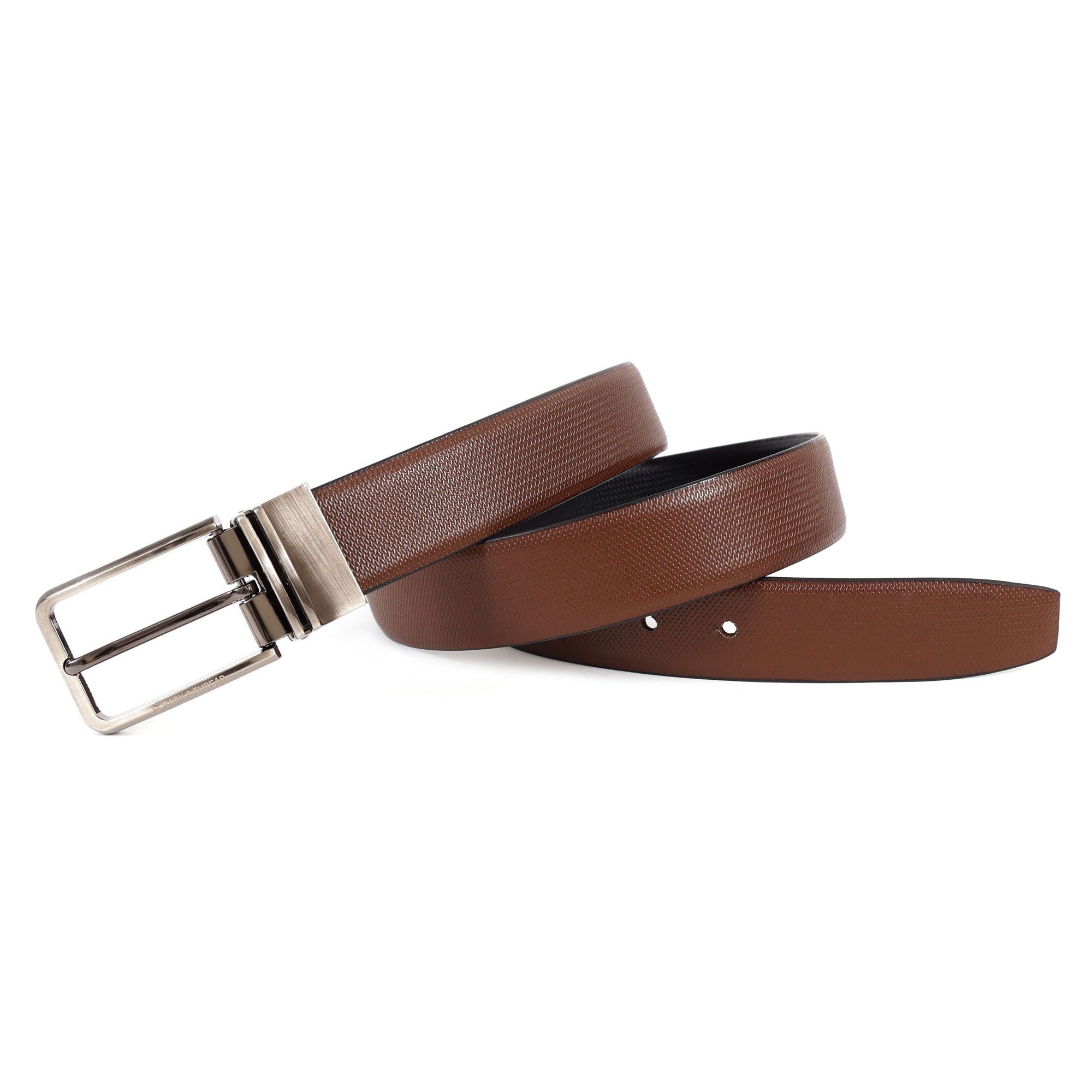 Reversible Genuine Leather Belt for Men with Silver Buckle – Precision Crafted for Modern Elegance