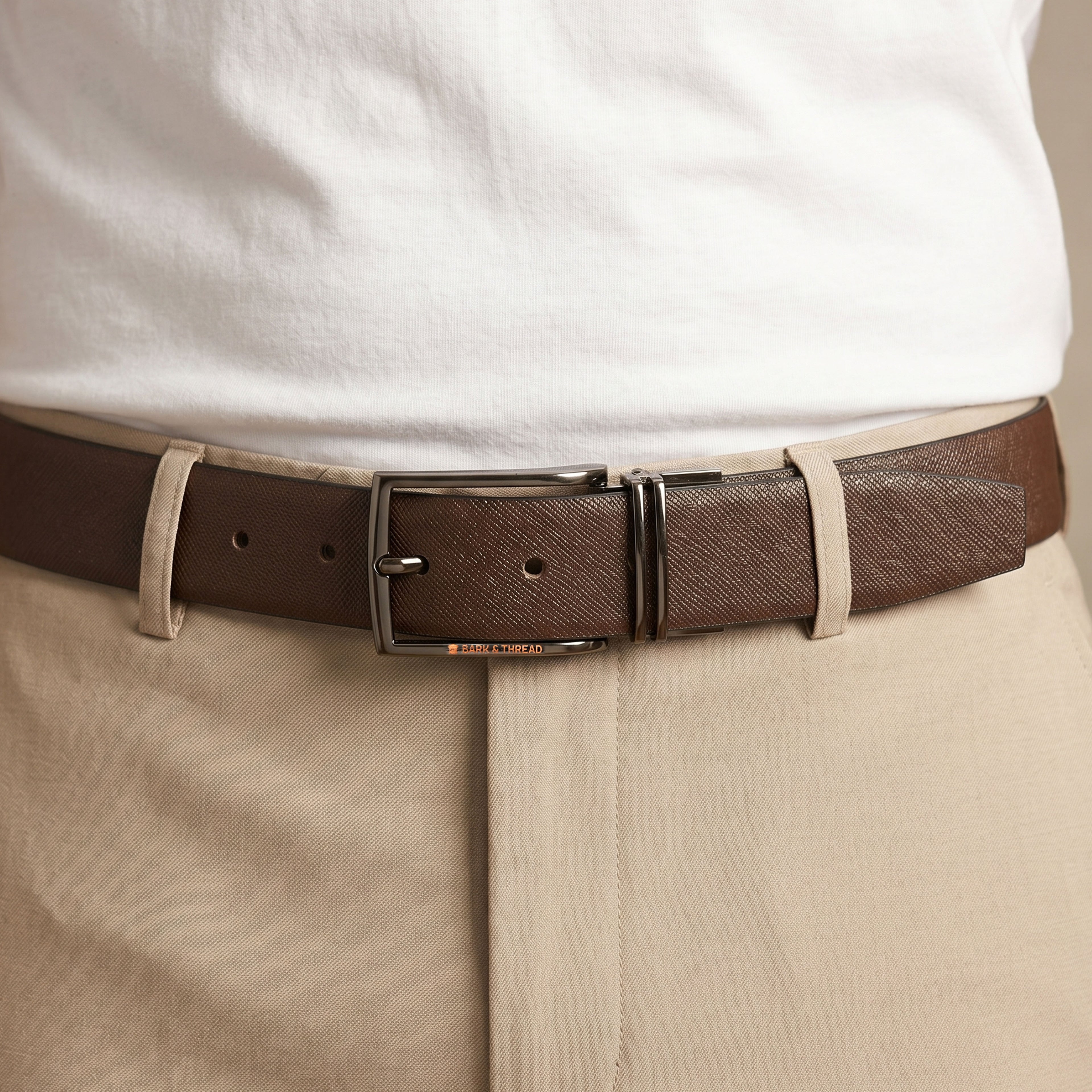 Premium Reversible Leather Belt with Silver Buckle – 2-in-1 Style for Every Occasion