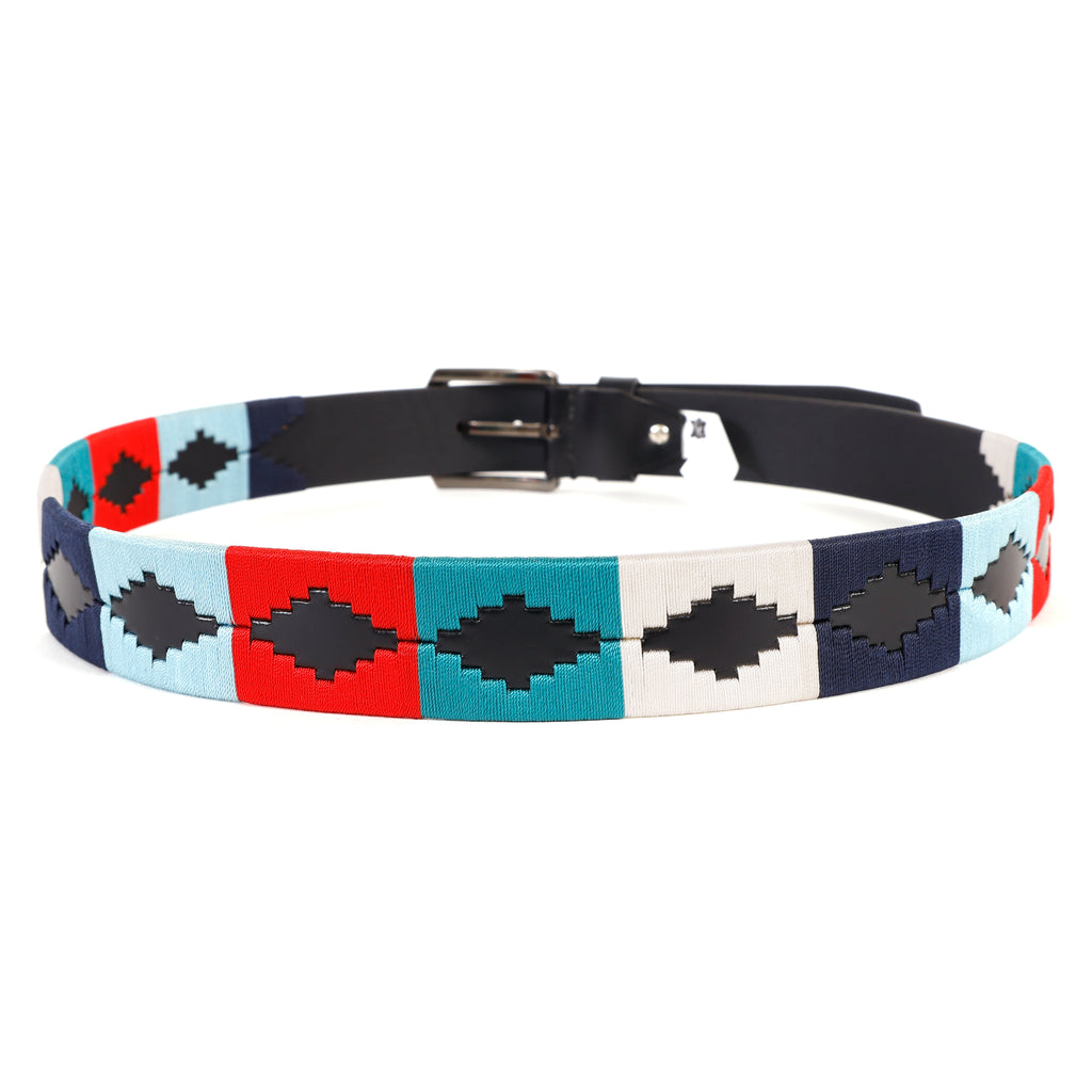 Premium Polo Leather Belt with Multi Stitching – Black Strap & Silver Buckle