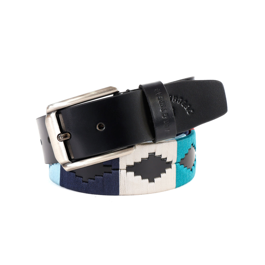 Premium Polo Leather Belt with Multi Stitching – Black Strap & Silver Buckle