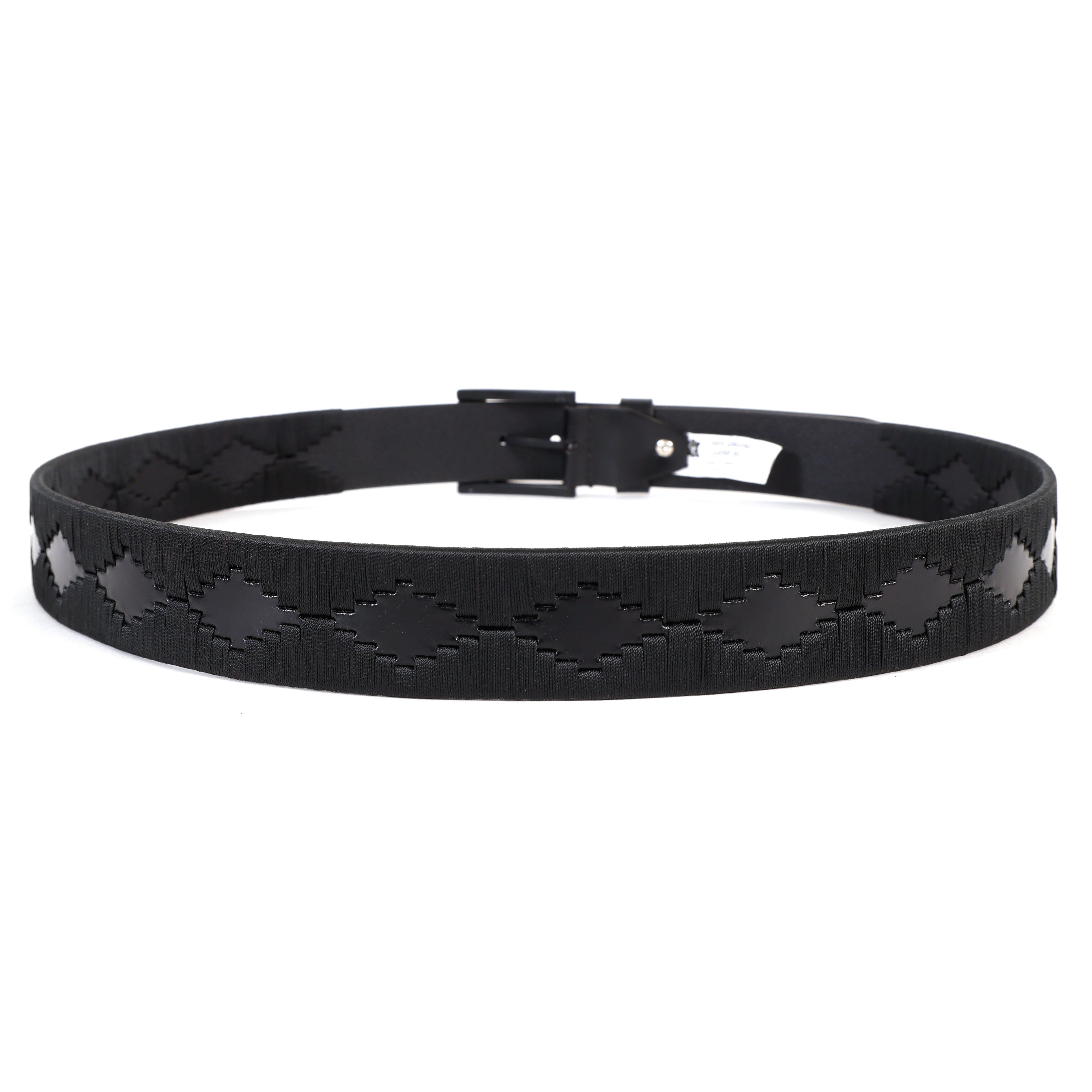 Premium Polo Leather Belt – All Black (Black Strap, Black Stitching & Black Buckle)