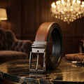 Premium Reversible Genuine Leather Belt for Men with Silver Buckle | Dual Color 2-in-1 Formal & Casual Wear